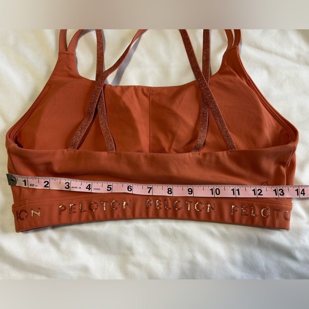 Peloton Rust Sports Bra with Sparkly Strappy Design - Picture 4 of 4